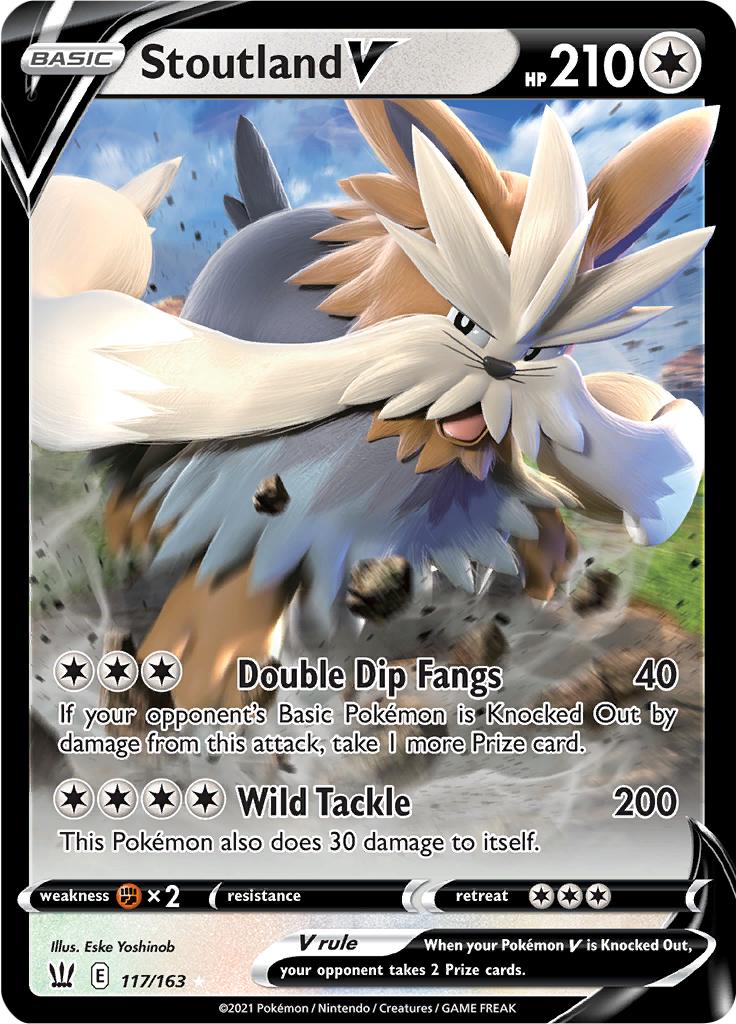 Pokémon-kaart Stoutland V 117/163 Ultra Rare uit de set Battle Styles