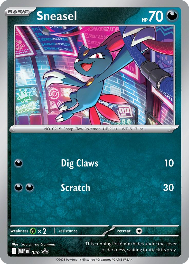 Pokémon-kaart Sneasel MEP 020 Promo uit de set MEP Black Star Promos Main image