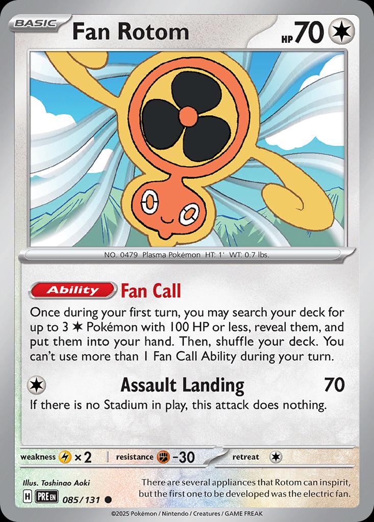 Pokémon-kaart Fan Rotom 85 Common uit de set Prismatic Evolutions Hoofdafbeelding
