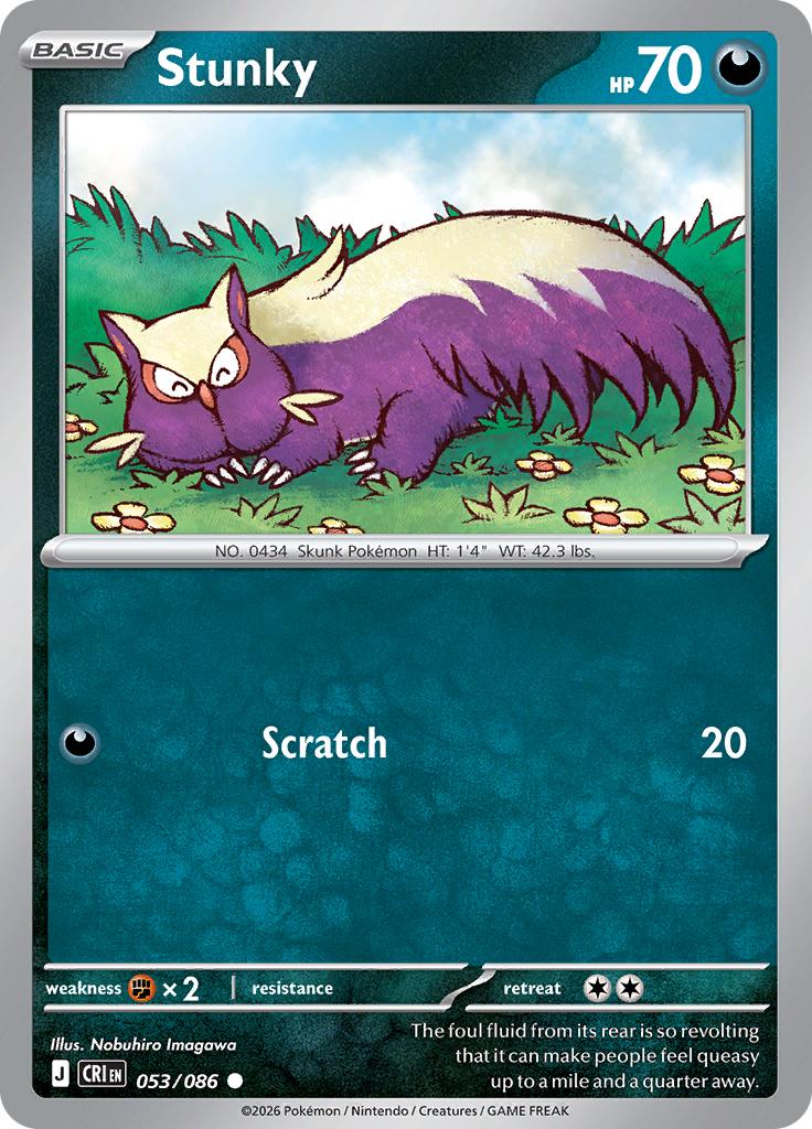 Pokémon-kaart Stunky 053/086 Common uit de set Chaos Rising Immagine principale del prodotto