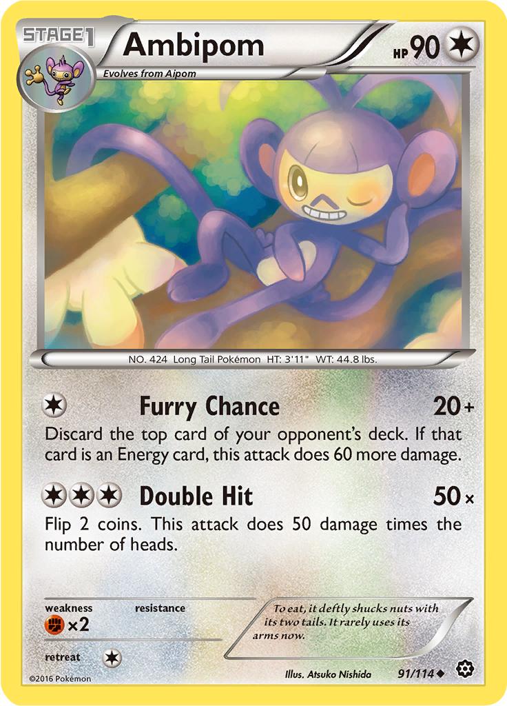 Pokémon-kaart Ambipom 91/114 Uncommon uit de set Steam Siege