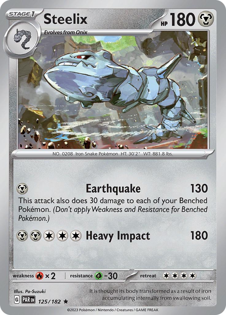 Pokémon-kaart Steelix 125/182 Rare uit de set Paradox Rift