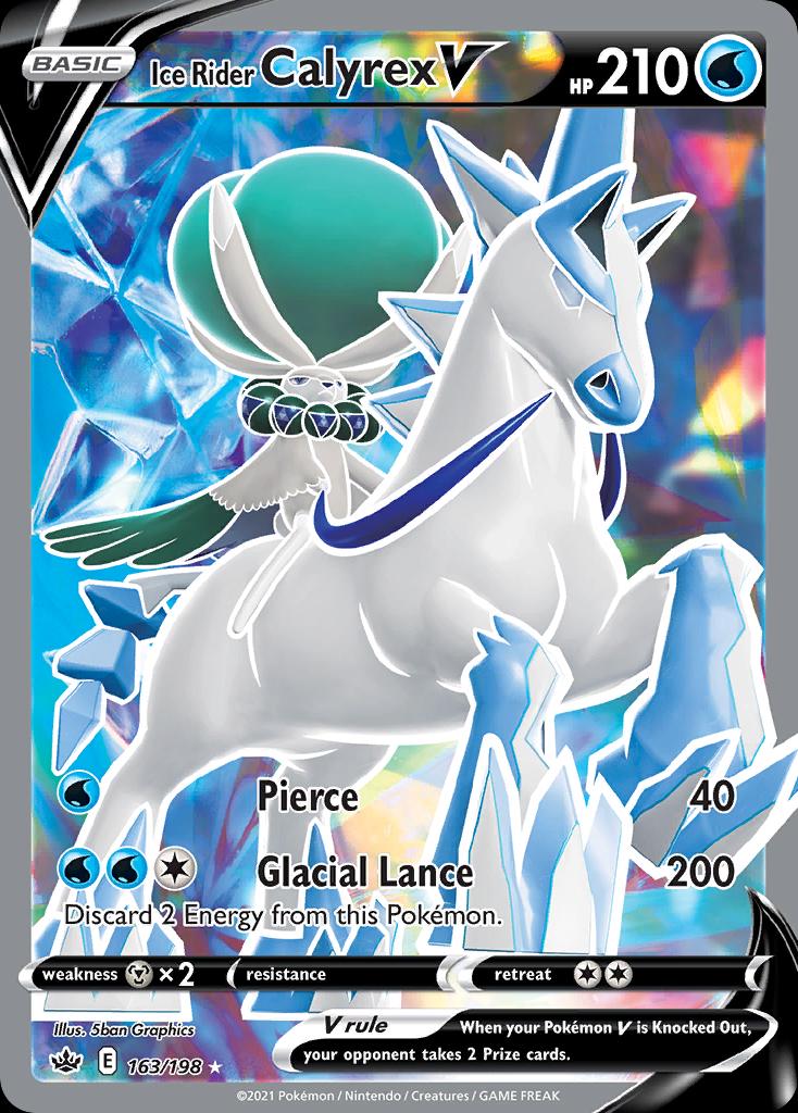 Pokémon-kaart Ice Rider Calyrex V 163/198 Ultra Rare uit de set Chilling Reign