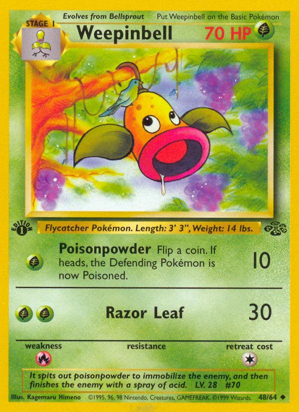 Pokémon-kaart Weepinbell 48/64 Uncommon uit de set Jungle Imagen principal del producto