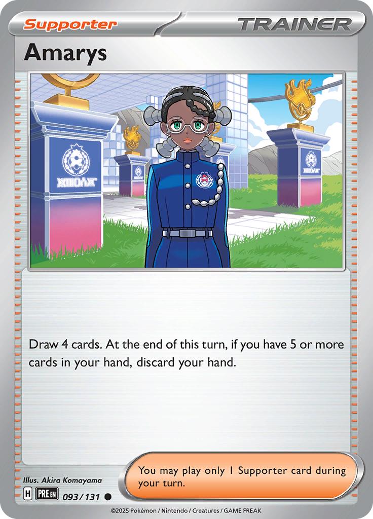 Pokémon-kaart Amarys 093/131 Common uit de set Prismatic Evolutions Imagen principal del producto