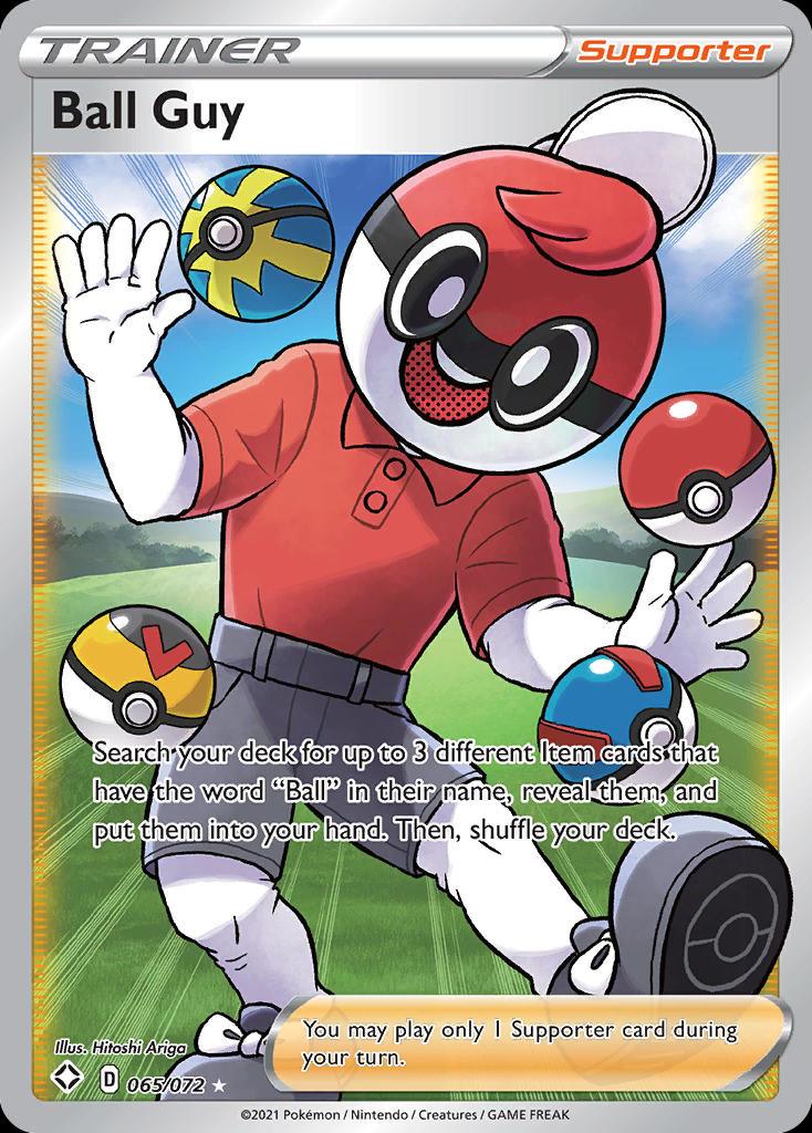 Pokémon-kaart Ball Guy 65/72 Ultra Rare uit de set Shining Fates Imagen principal del producto