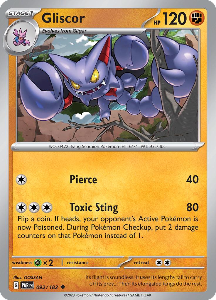 Pokémon-kaart Gliscor 092/182 Uncommon uit de set Paradox Rift