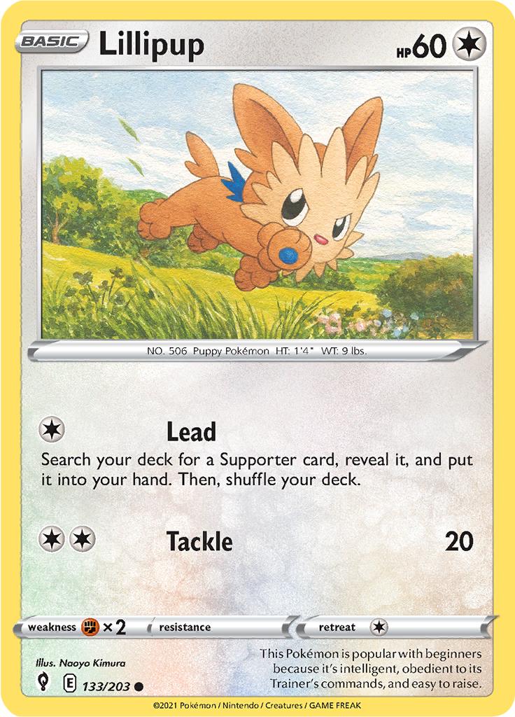 Pokémon-kaart Lillipup 133/203 Common uit de set Evolving Skies