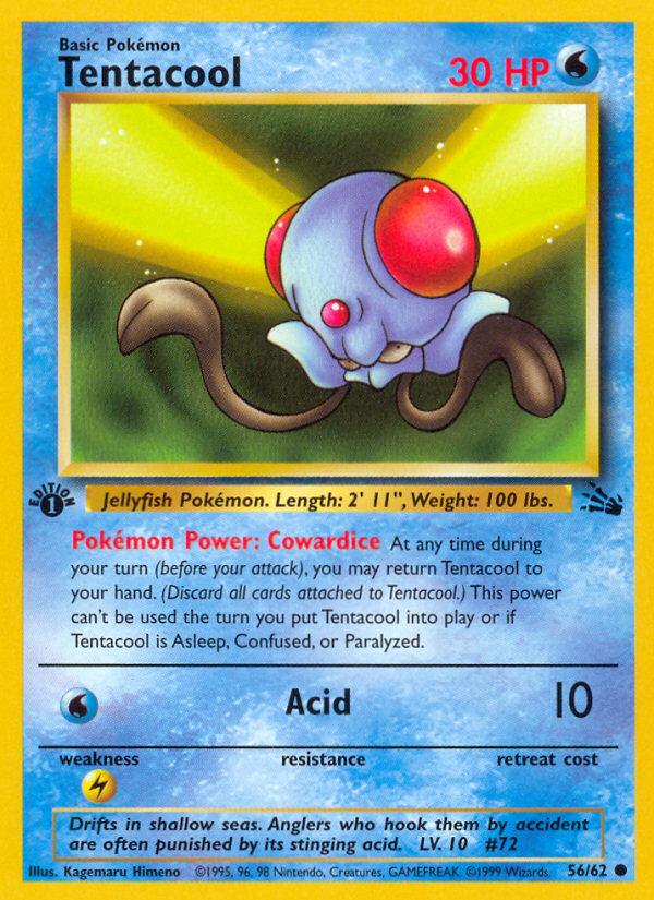 Pokémon-kaart Tentacool 56/62 Common uit de set Fossil Hoofdafbeelding
