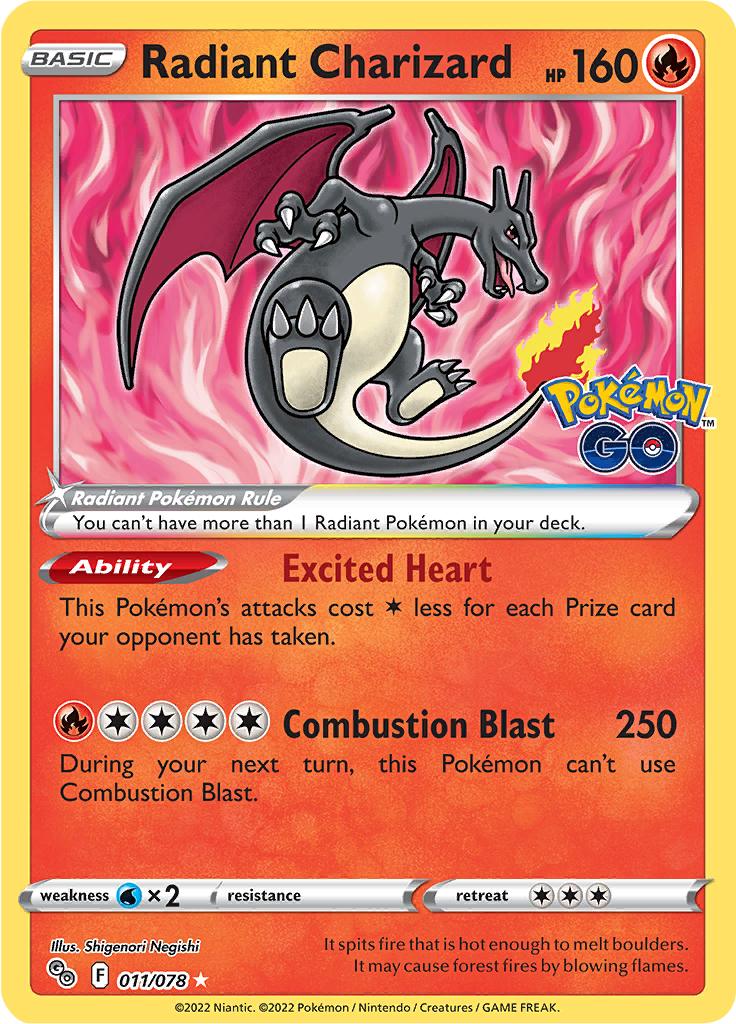 Pokémon-kaart Radiant Charizard 011/078 Ultra Rare uit de set Pokémon GO