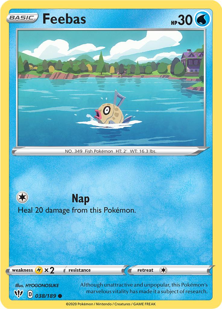 Pokémon-kaart Feebas 038/189 Common uit de set Darkness Ablaze Immagine principale del prodotto
