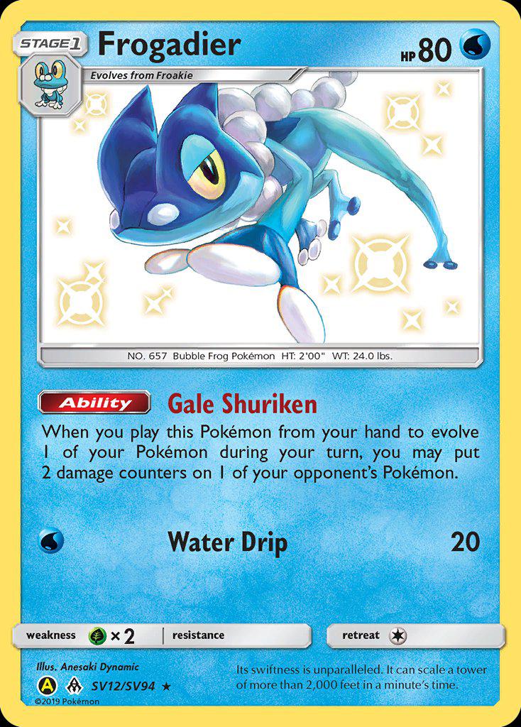 Pokémon-kaart Frogadier SV12/SV94 Holo Rare uit de set Hidden Fates