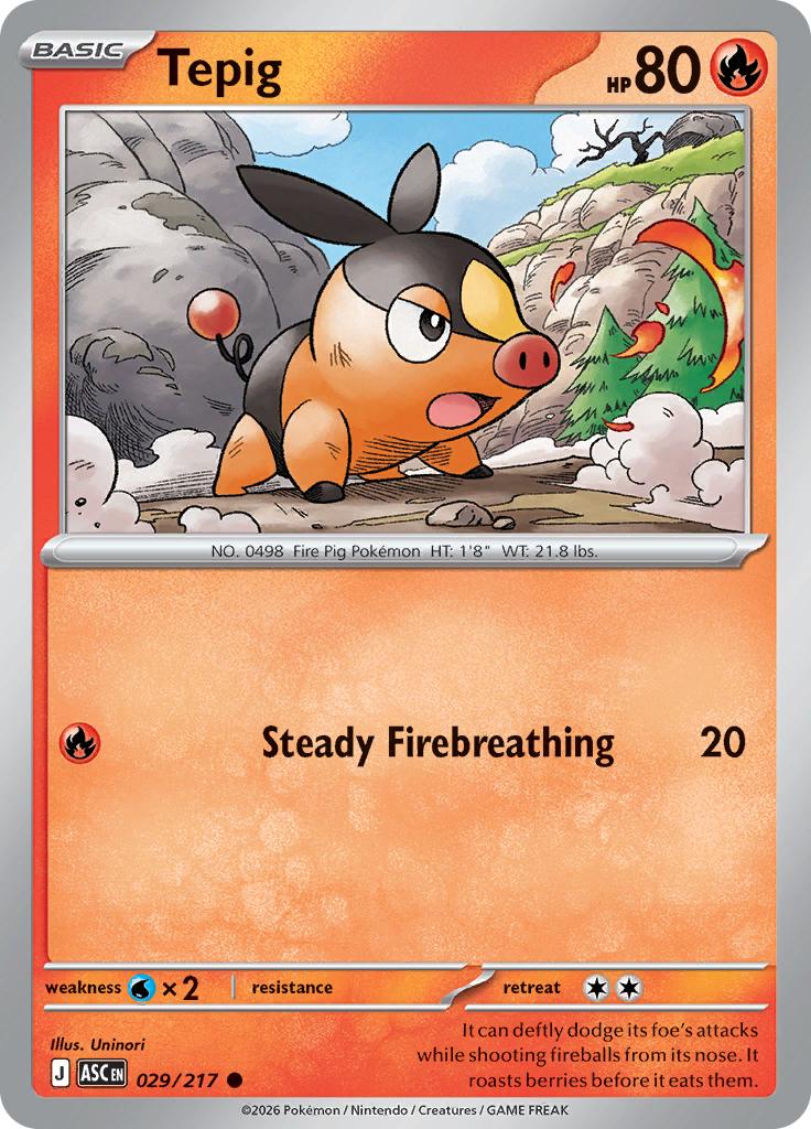 Pokémon-kaart Tepig 029/217 Common uit de set Ascended Heroes