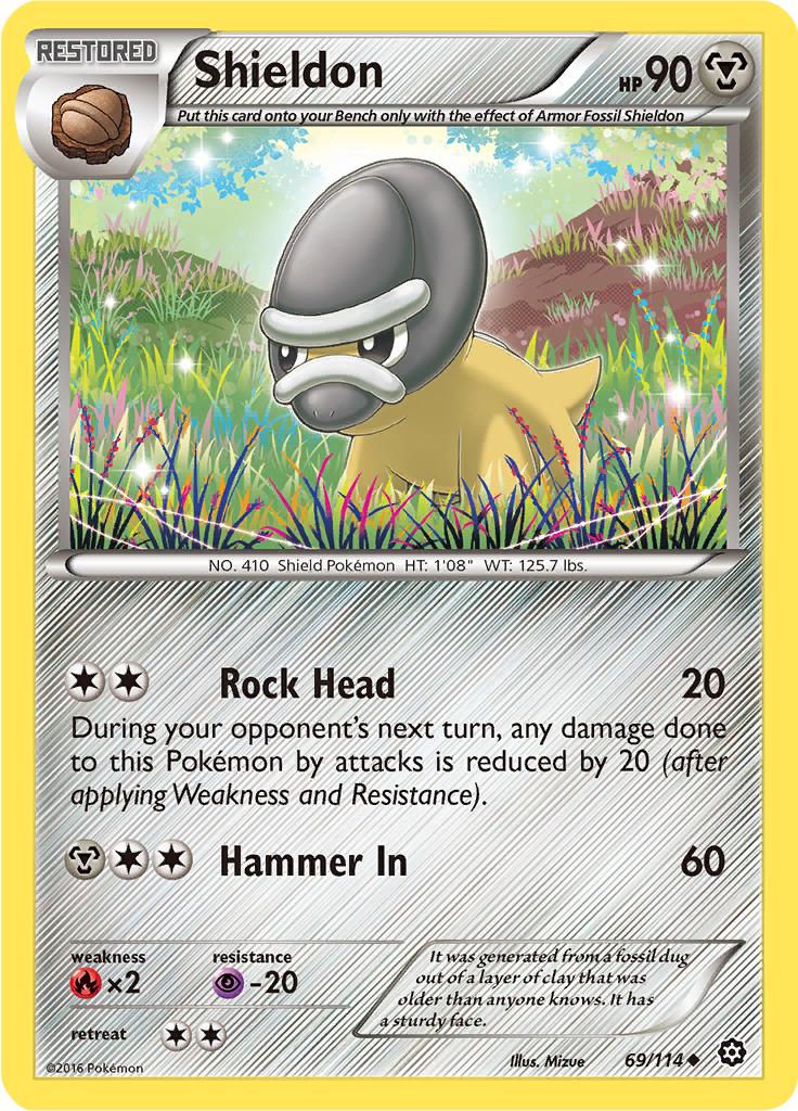 Pokémon-kaart Shieldon 69/114 Uncommon uit de set Steam Siege