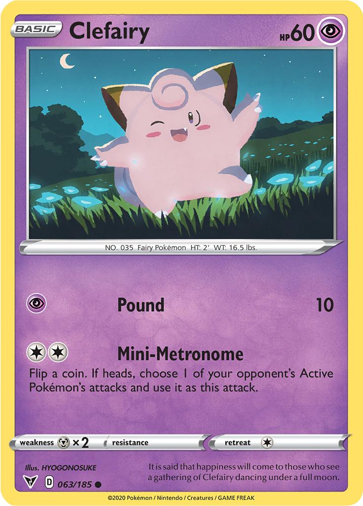 Pokémon-kaart Clefairy 063/185 Common uit de set Vivid Voltage Hauptbild