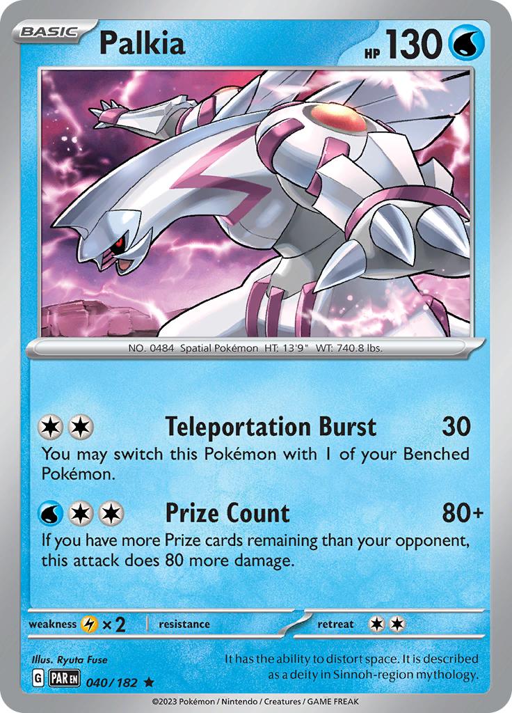 Pokémon-kaart Palkia 040/182 Rare uit de set Paradox Rift Hoofdafbeelding