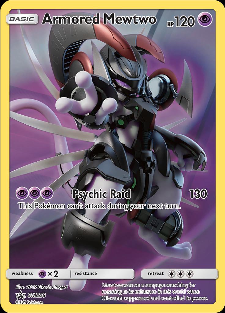 Pokémon-kaart Armored Mewtwo SM228 Promo uit de set SM Black Star Promos Hoofdafbeelding