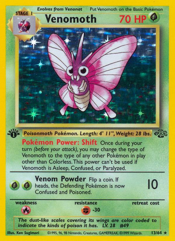 Pokémon-kaart Venomoth 13/64 Holo Rare uit de set Jungle Hoofdafbeelding