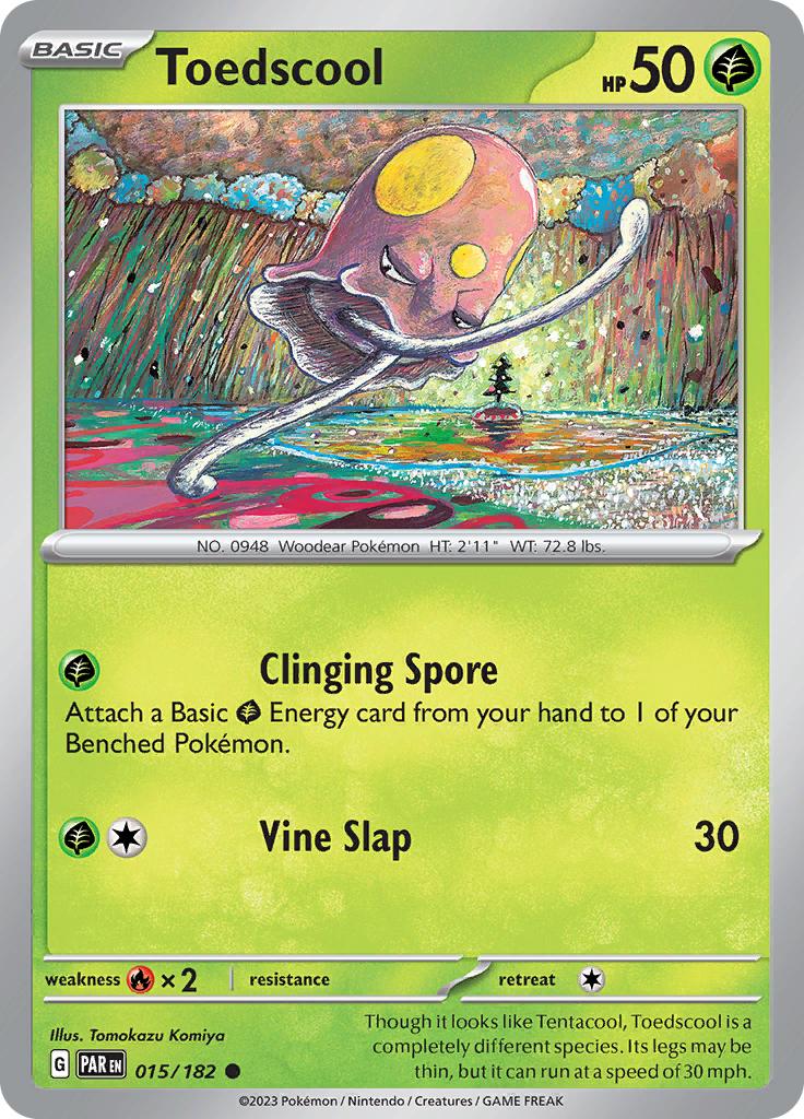 Pokémon-kaart Toedscool 015/182 Common uit de set Paradox Rift Hoofdafbeelding