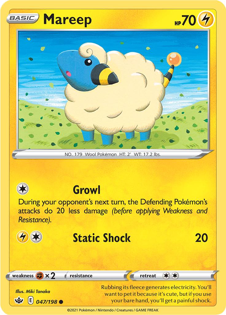 Pokémon-kaart Mareep 047/198 Common uit de set Chilling Reign Imagen principal del producto
