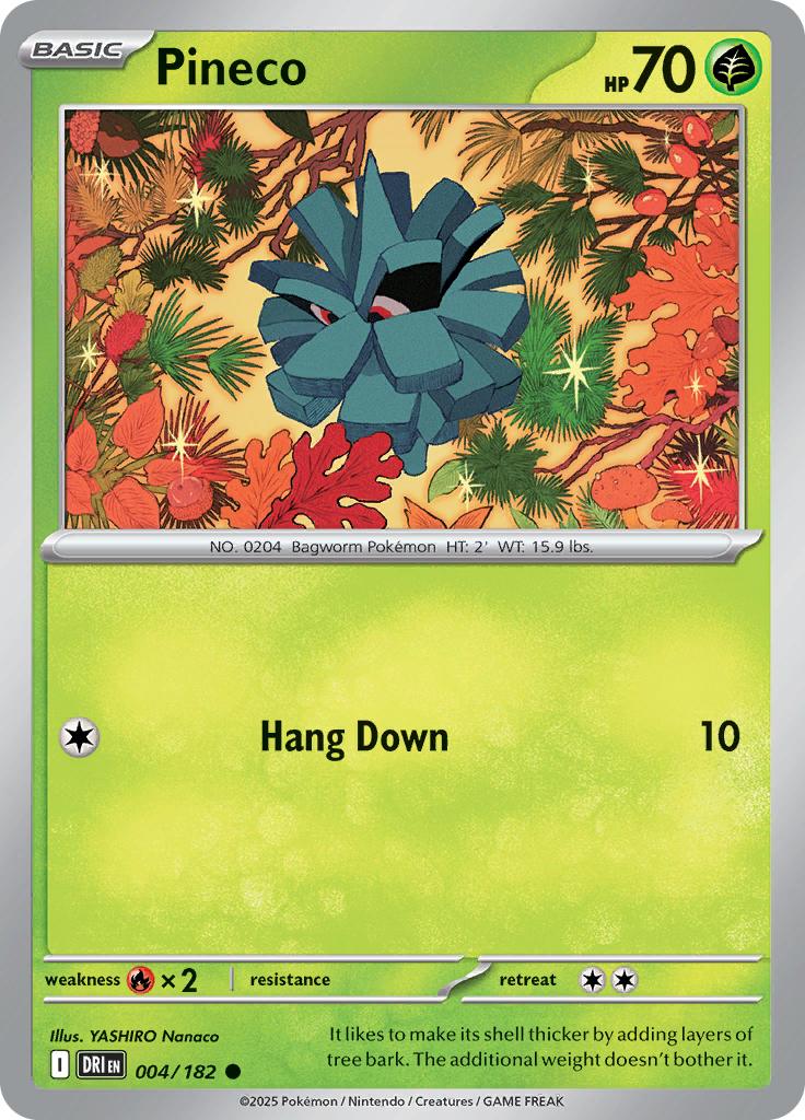 Pokémon-kaart Pineco 004/182 Common uit de set Destined Rivals