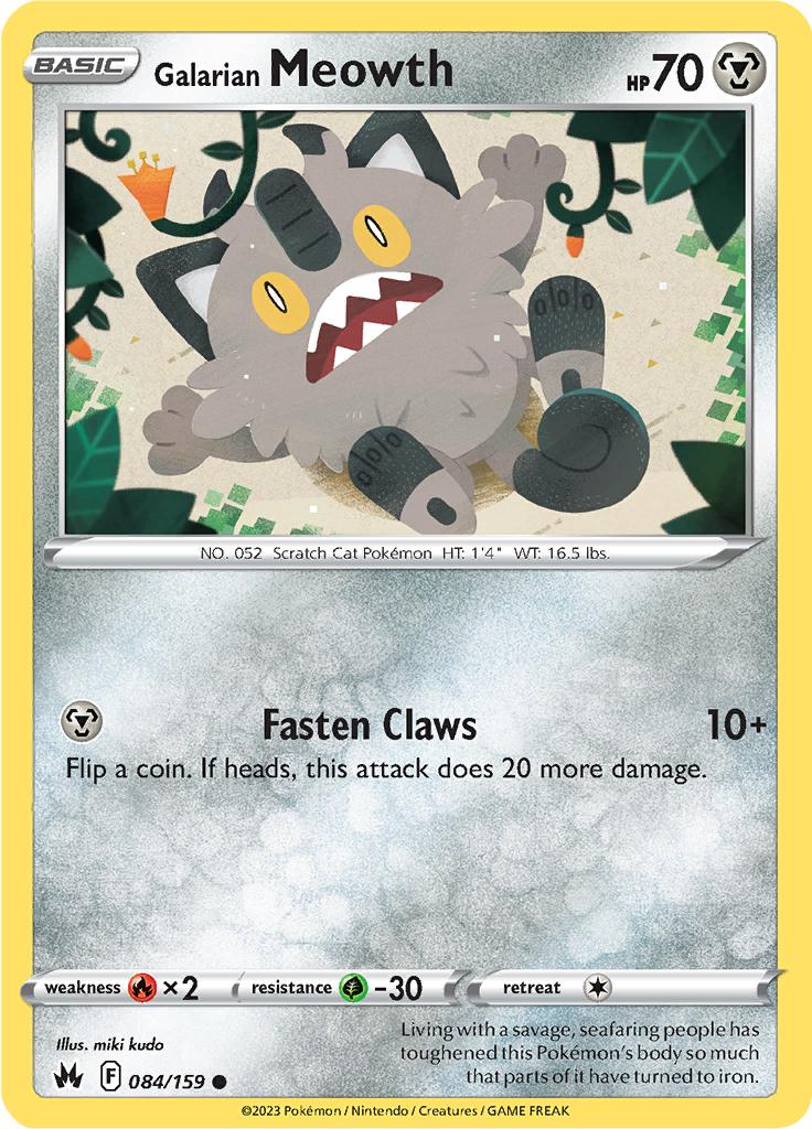 Pokémon-kaart Galarian Meowth 084/159 Common uit de set Crown Zenith Hauptbild