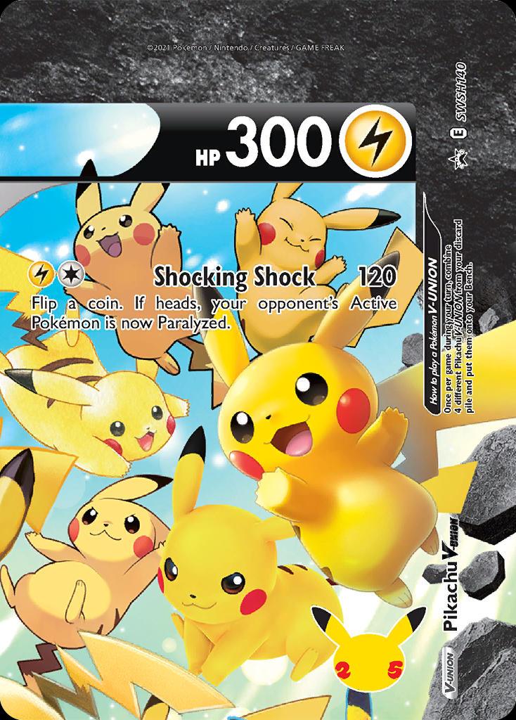 Pokémon-kaart Pikachu V-UNION SWSH140 Promo uit de set SWSH Black Star Promos