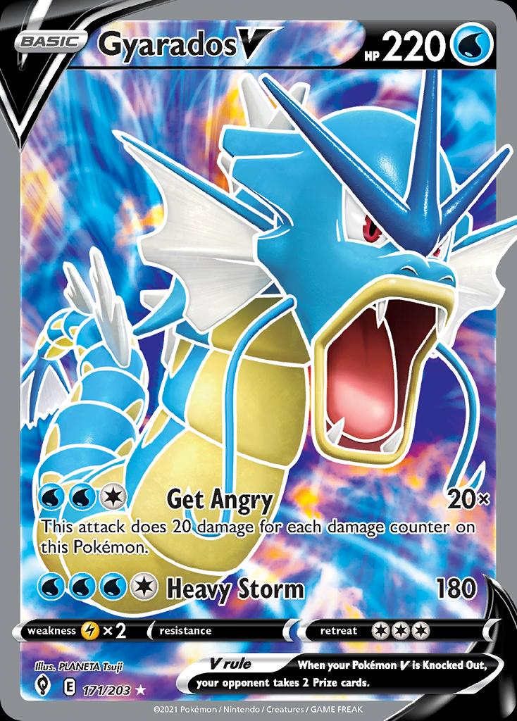 Pokémon-kaart Gyarados V 171/203 Ultra Rare uit de set Evolving Skies