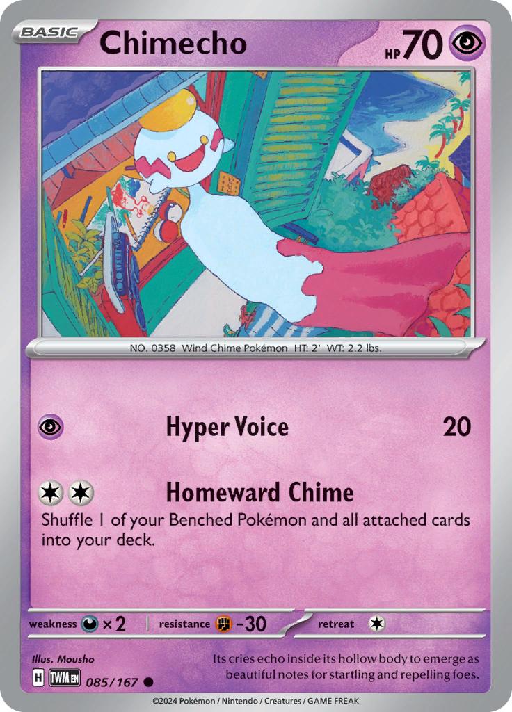 Pokémon-kaart Chimecho 085/167 Common uit de set Twilight Masquerade