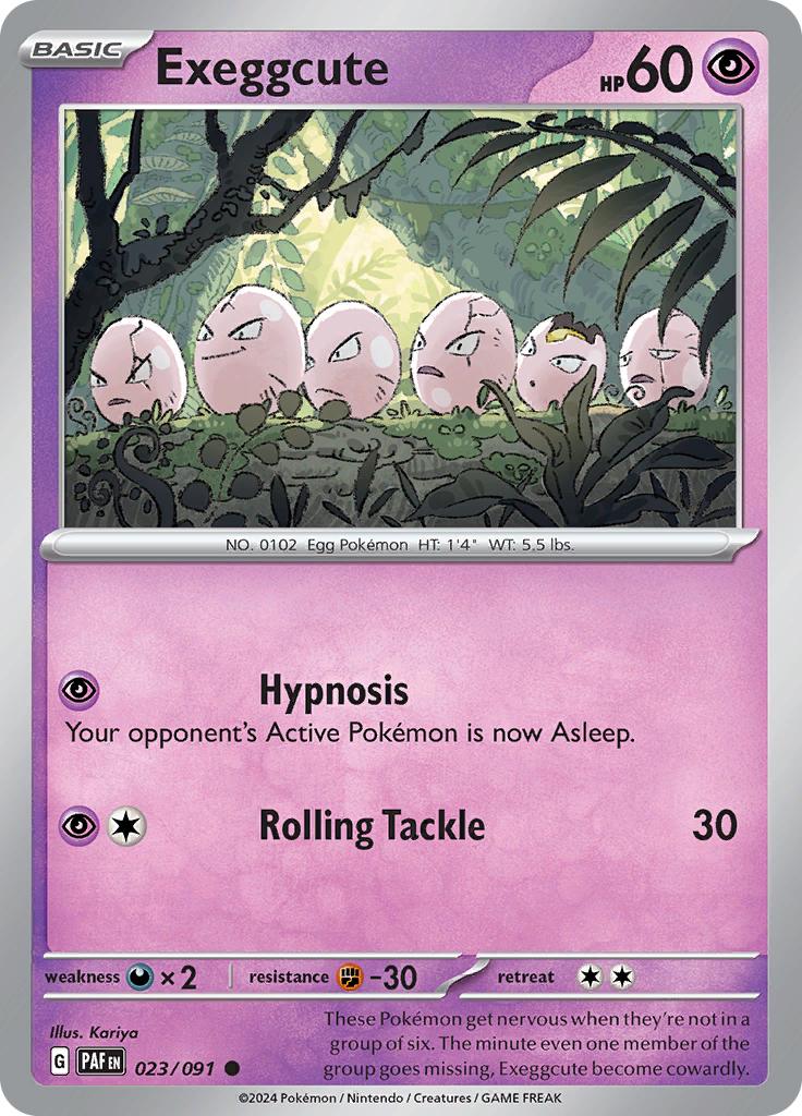 Pokémon-kaart Exeggcute 023/091 Common uit de set Paldean Fates Hoofdafbeelding