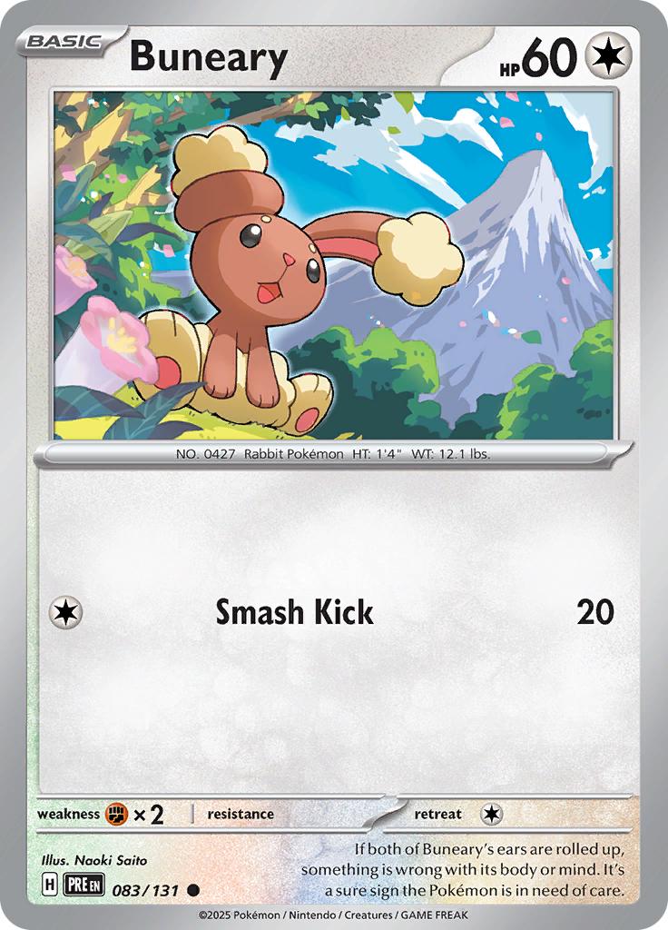 Pokémon-kaart Buneary 083/131 Common uit de set Prismatic Evolutions