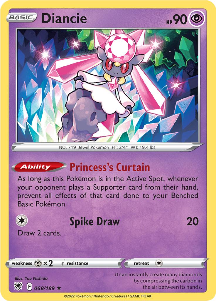Pokémon-kaart Diancie 068/189 Holo Rare uit de set Astral Radiance Hoofdafbeelding