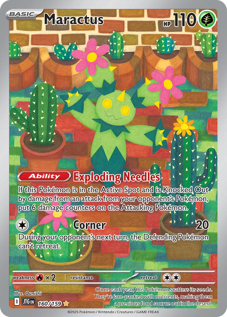 Pokémon-kaart Maractus 160/159 Illustration Rare uit de set Journey Together