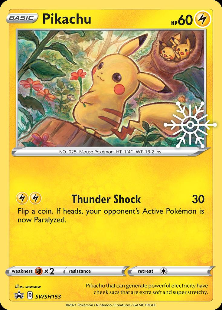 Pokémon-kaart Pikachu SWSH153 Promo uit de set SWSH Black Star Promos