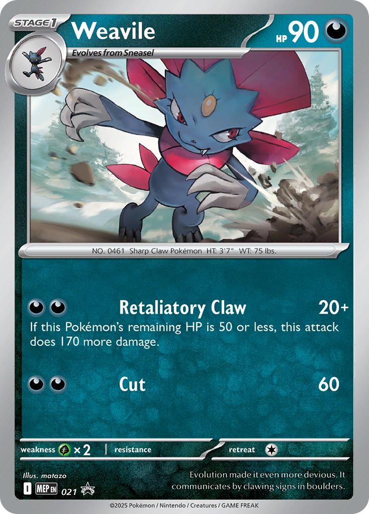 Pokémon-kaart Weavile MEP 021 Promo uit de set MEP Black Star Promos Main image