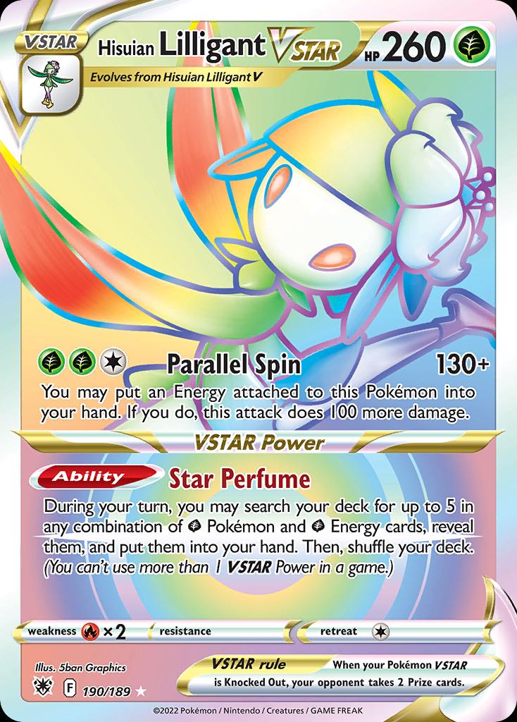 Pokémon-kaart Hisuian Lilligant VSTAR 190/189 Secret Rare uit de set Astral Radiance