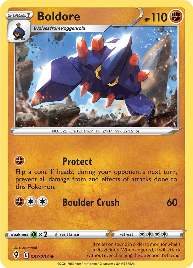 Pokémon-kaart Boldore 087/203 Uncommon uit de set Evolving Skies