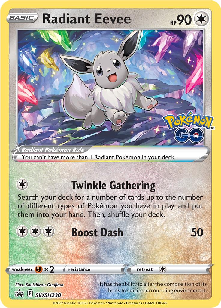 Pokémon-kaart Radiant Eevee SWSH230 Promo uit de set SWSH Black Star Promos