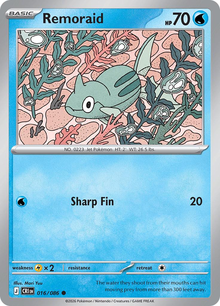 Pokémon-kaart Remoraid 016/086 Common uit de set Chaos Rising