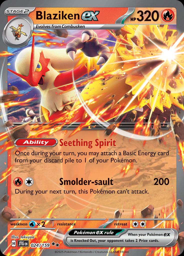 Pokémon-kaart Blaziken ex 24/159 Double Rare uit de set Journey Together Imagen principal del producto