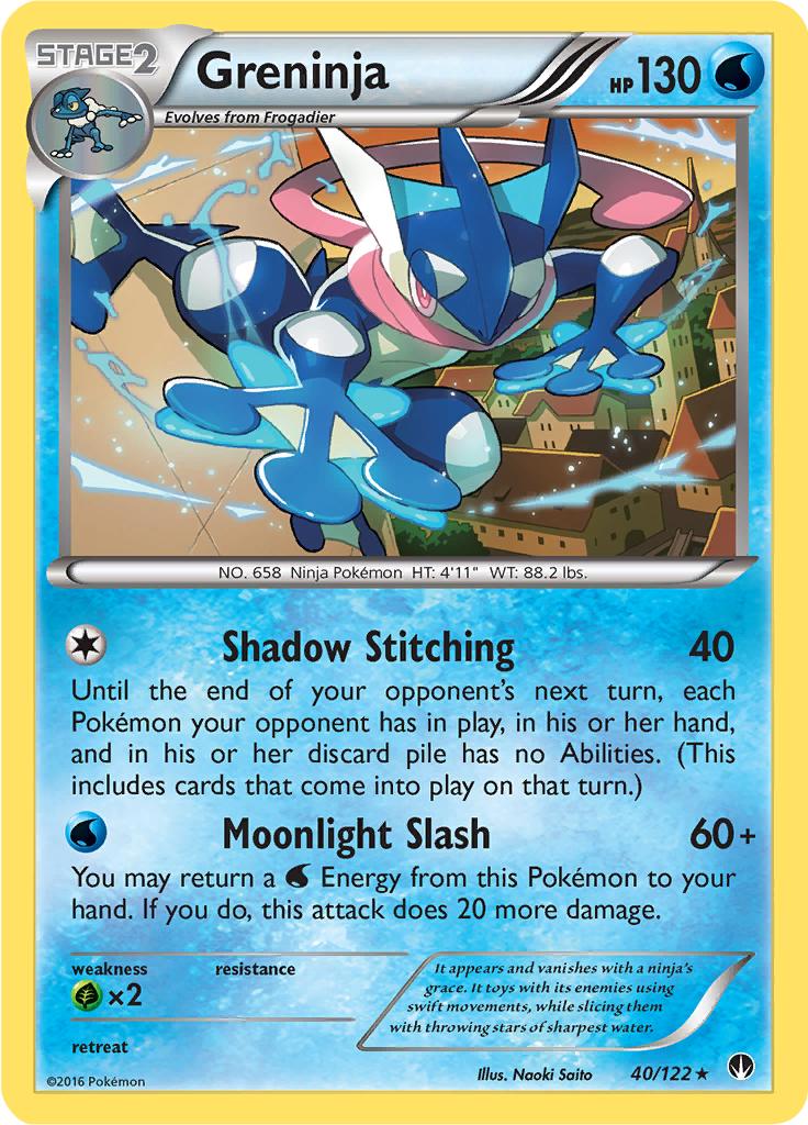 Pokémon-kaart Greninja 40/122 Rare uit de set BREAKpoint