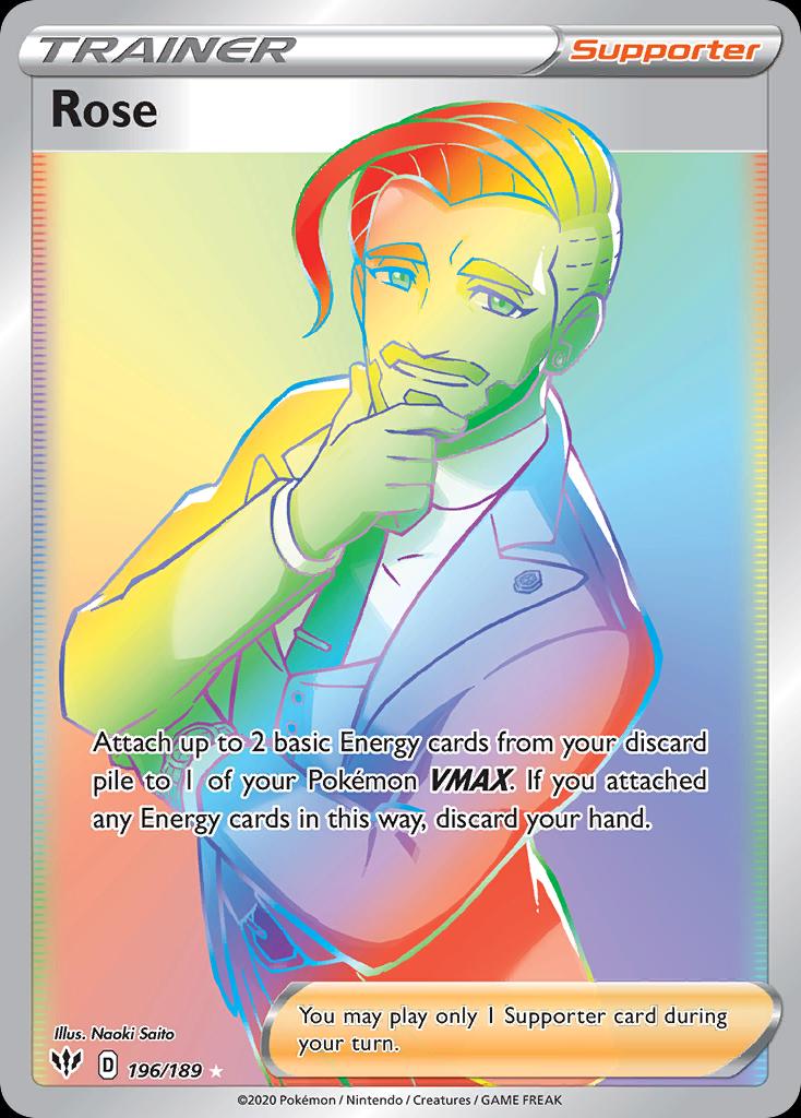 Pokémon-kaart Rose 196/189 Secret Rare uit de set Darkness Ablaze