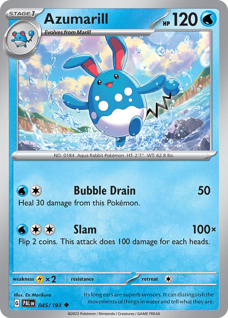 Pokémon-kaart Azumarill 045/193 Uncommon uit de set Paldea Evolved