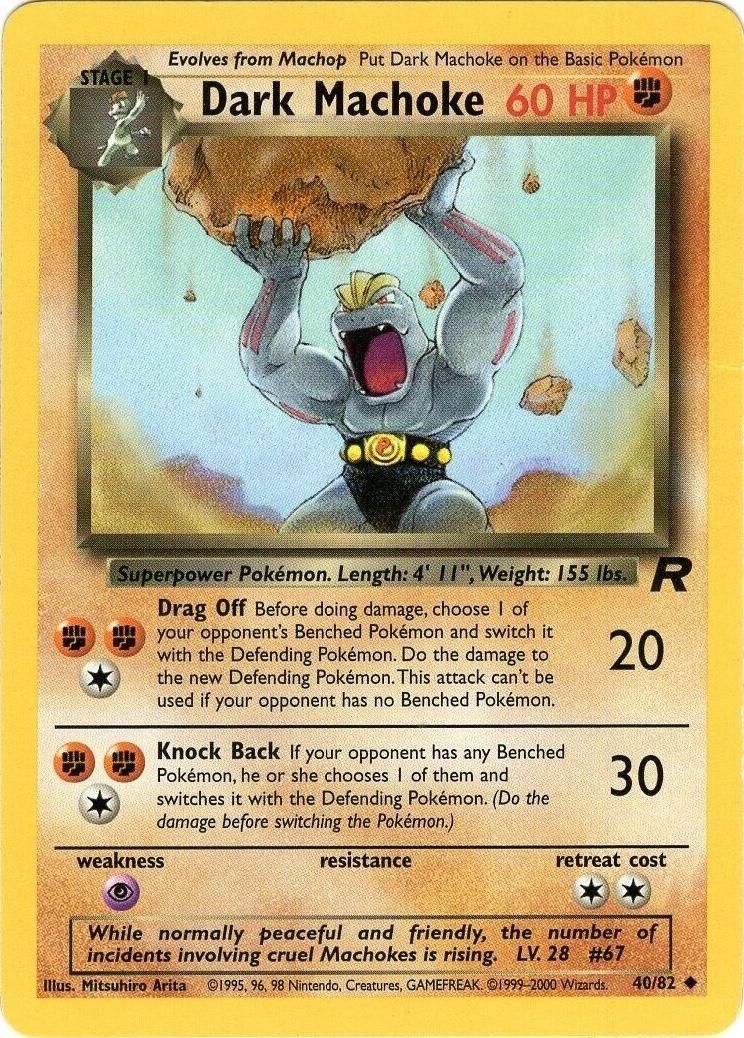 Pokémon-kaart Dark Machoke 40/82 Uncommon uit de set Team Rocket Immagine principale del prodotto