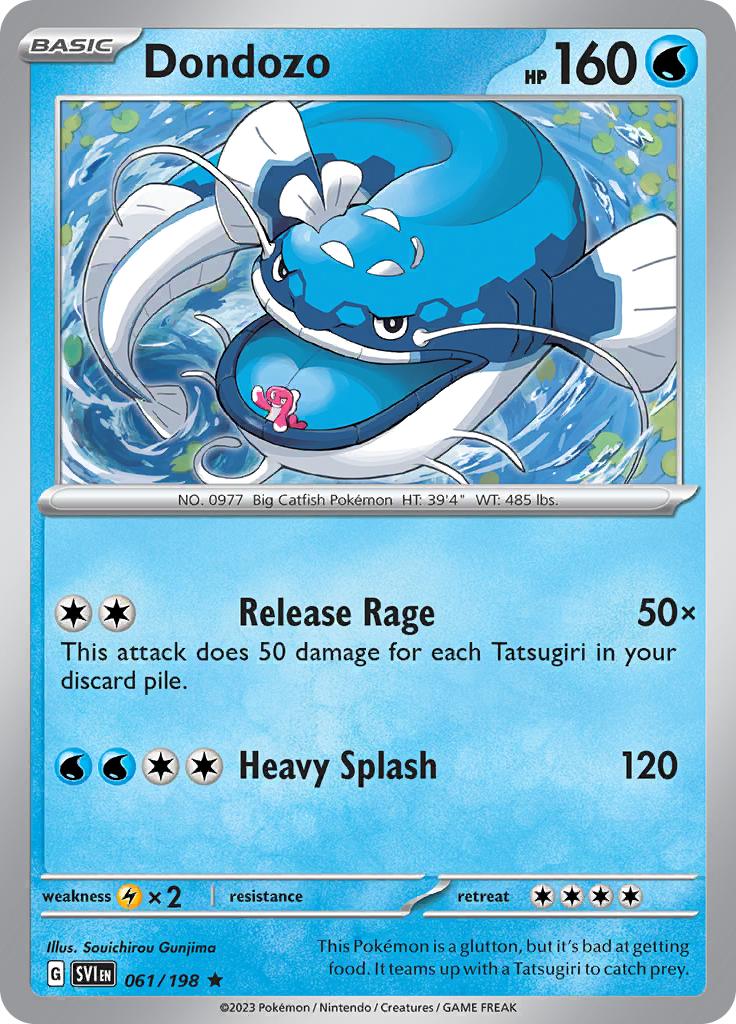 Pokémon-kaart Dondozo 061/198 Rare uit de set Scarlet & Violet