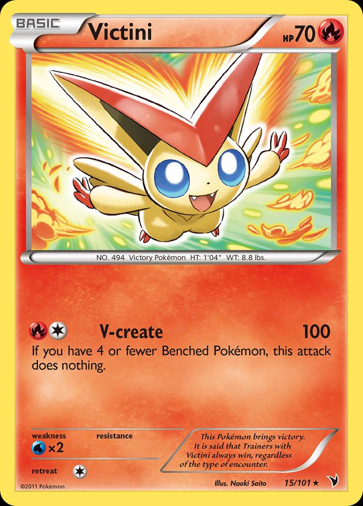 Pokémon-kaart Victini 15/101 Holo Rare uit de set Noble Victories Hoofdafbeelding