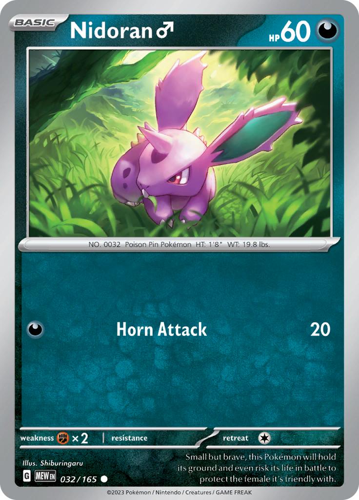 Pokémon-kaart Nidoran♂ 032/165 Common uit de set 151