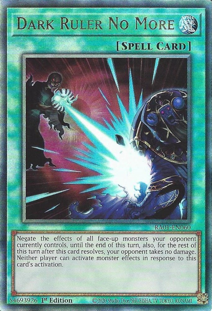 Yu-Gi-Oh!-kaart Dark Ruler No More RA01-EN060 Ultimate Rare uit 25th Anniversary Rarity Collection