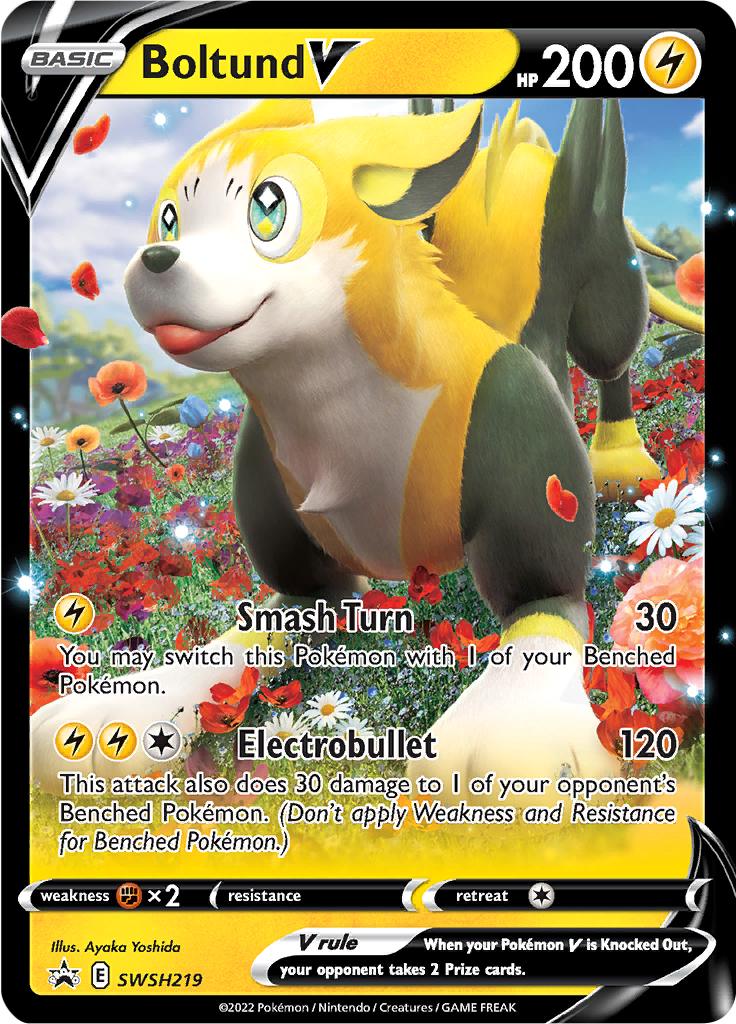 Pokémon-kaart Boltund V SWSH219 Promo uit de set SWSH Black Star Promos Immagine principale del prodotto