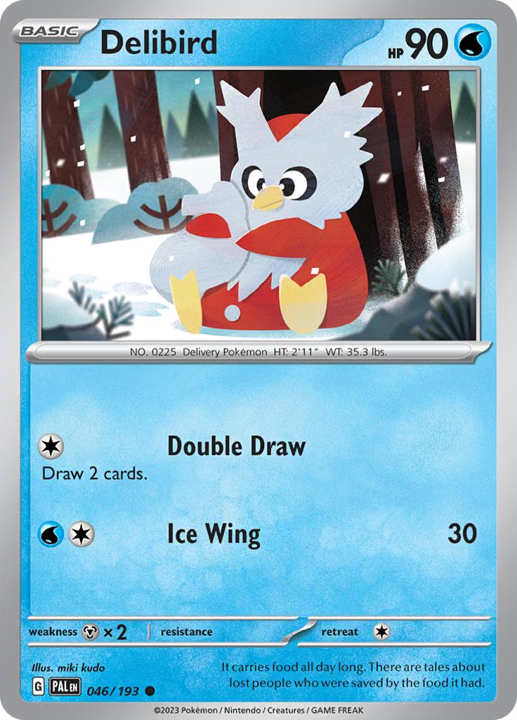 Pokémon-kaart Delibird 046/193 Common uit de set Paldea Evolved